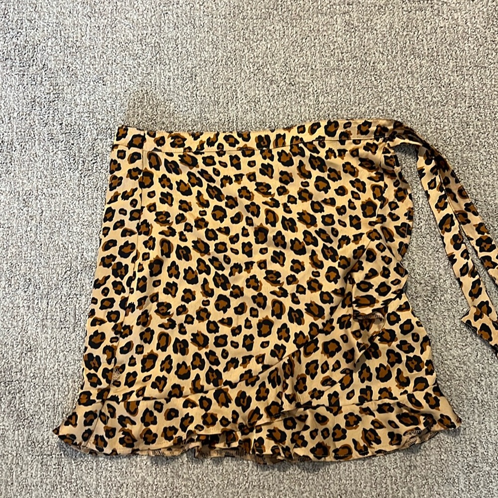 Natal Cheetah Wrap Mini Skirt